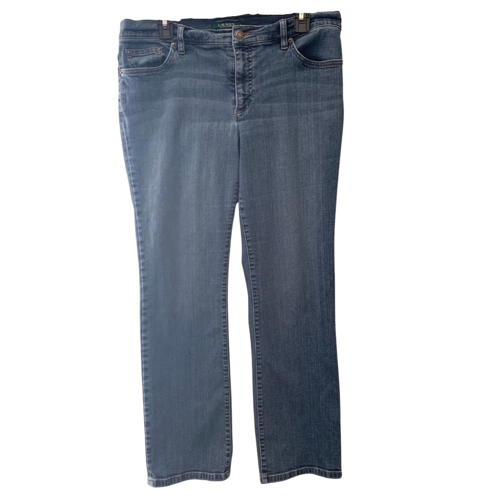 Y2K Lauren Ralph Lauren Classic Straight Jeans Women's 14 Medium Wash Preppy